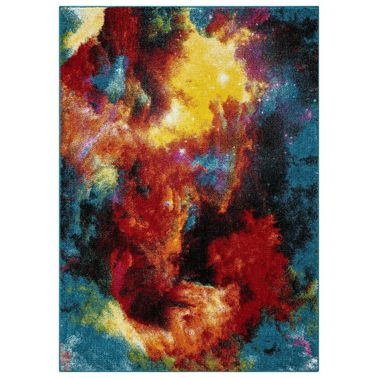 Metro Lane Amariya Blue/Brown/Yellow Rug Wayfair.co.uk